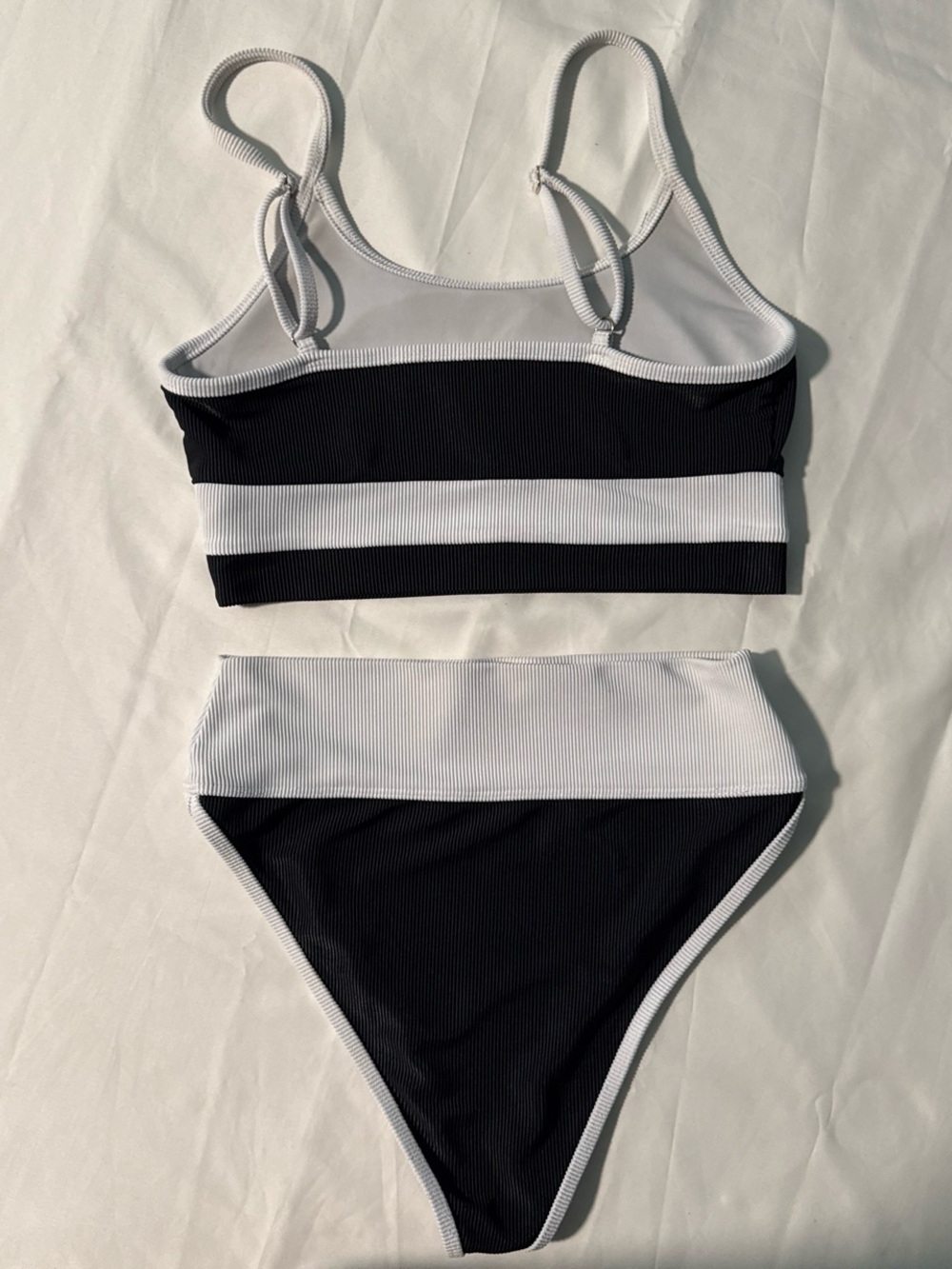 Beach Riot Black & White Ribbed Contrast Bikini - Picture 2 of 6
